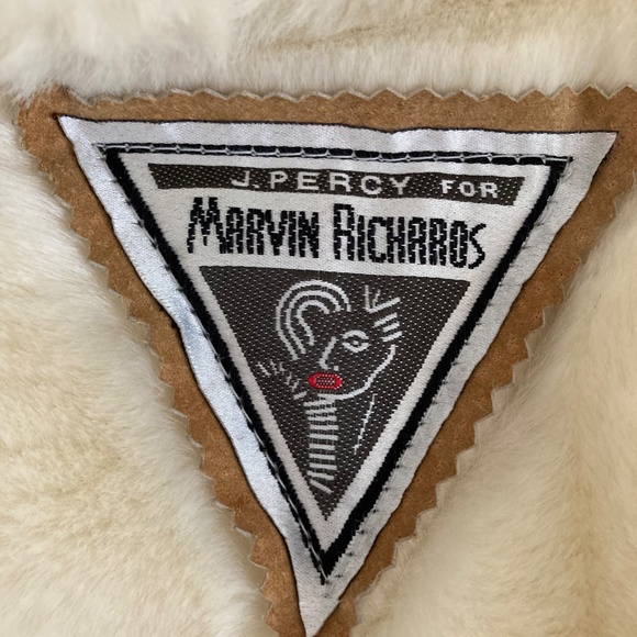 J Percy for Marvin Richards Vintage SUEDE FAUX FUR Jacket SZ L - Picture 12 of 12